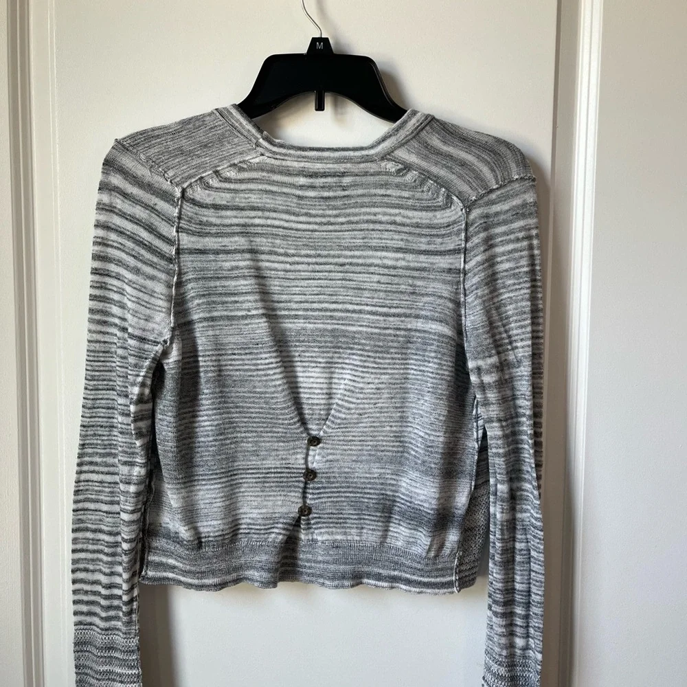 Lucky Brand gray striped cardigan size XS - Picture 3 of 6